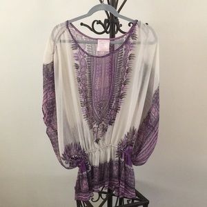 Chiffon sheer peplum top size S